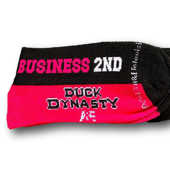 3/$20 Duck Dynasty "Family First, Business 2nd" Funny Novelty Crew Socks - NWT - Picture 3 of 4